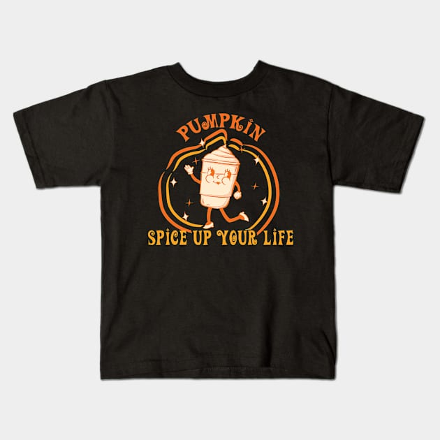 Pumpkin Spice up Your Life! ( for dark shirts) Kids T-Shirt by lilspoonz